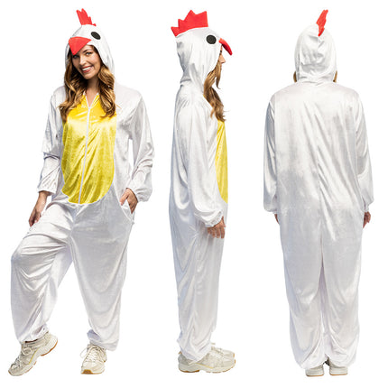 Pluche haan-onesie unisex