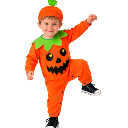 Pompoen jumpsuit voor jongens achterkant – kostuums