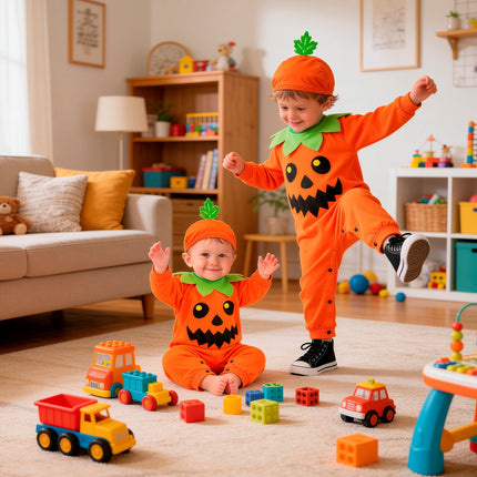 Pompoen jumpsuit voor jongens close-up – kostuums