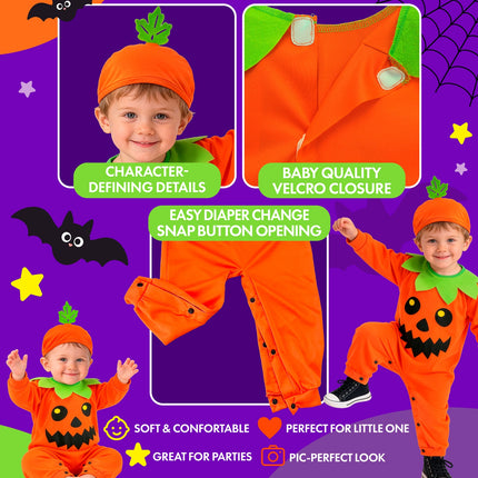 Pompoen jumpsuit voor jongens detailopname – kostuums