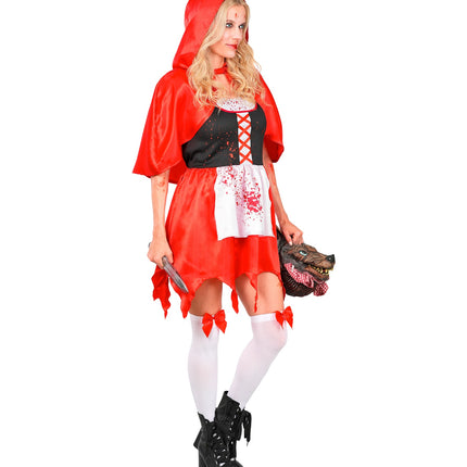 Zombie rode capelet jurk voor dames detailopname – kostuums