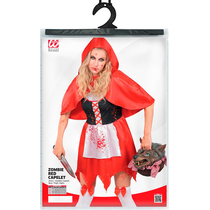 Zombie rode capelet jurk voor dames close-up – kostuums
