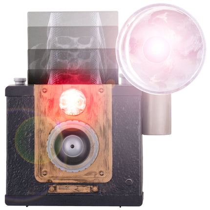 Griezelige camera met flash animatronic model