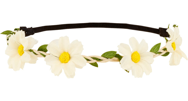 Haarband bloemen wit vooraanzicht – kleding accessoires