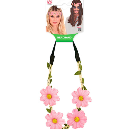 Haarband bloemen roze zijaanzicht – kleding accessoires
