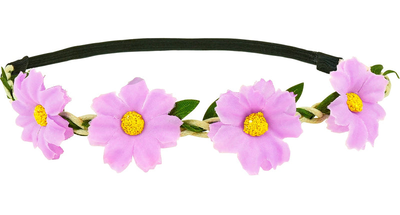 Haarband bloemen paars vooraanzicht – kleding accessoires