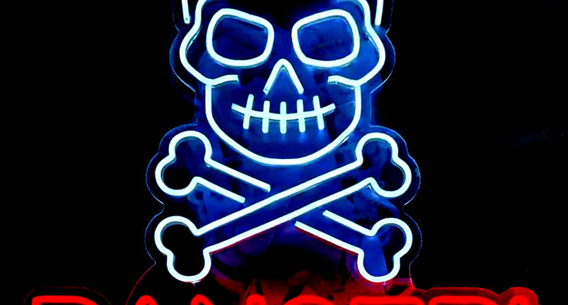 Halloween neon licht schedel Danger