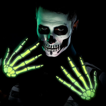 Skelet handschoenen glow-in-the-dark productfoto – handschoenen
