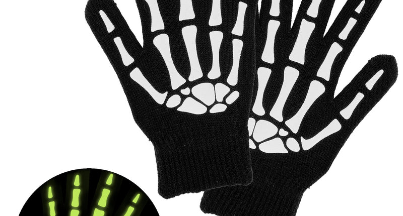 Skelet handschoenen glow-in-the-dark vooraanzicht – handschoenen