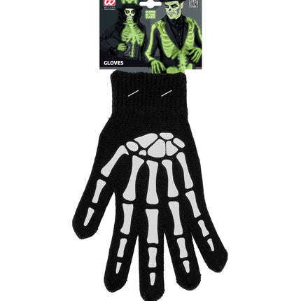 Skelet handschoenen glow-in-the-dark zijaanzicht – handschoenen