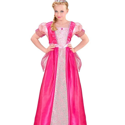 Roze prinsessen verkleedjurk - detail rok en lijfje