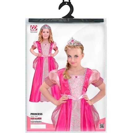 Roze prinsessenkostuum meisje - achteraanzicht jurk