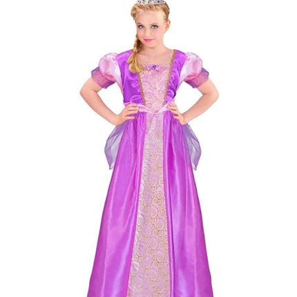 Paarse prinsessen verkleedjurk - detail rok en lijfje