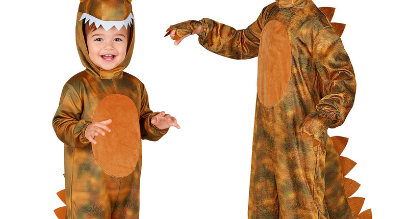 T-Rex jumpsuit voor jongens vooraanzicht – kostuums