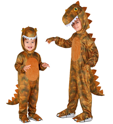 T-Rex jumpsuit voor jongens vooraanzicht – kostuums