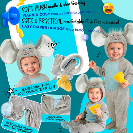 Muis jumpsuit voor kinderen totaalbeeld – kostuums