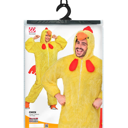 Verpakking van het kuikenpak met jumpsuit met capuchon en masker