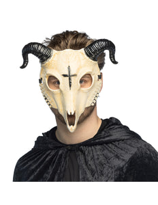 Crèmekleurig halfmasker Demon ram