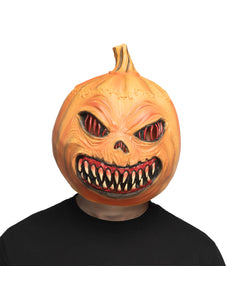 Oranje latex pompoenmonster-masker