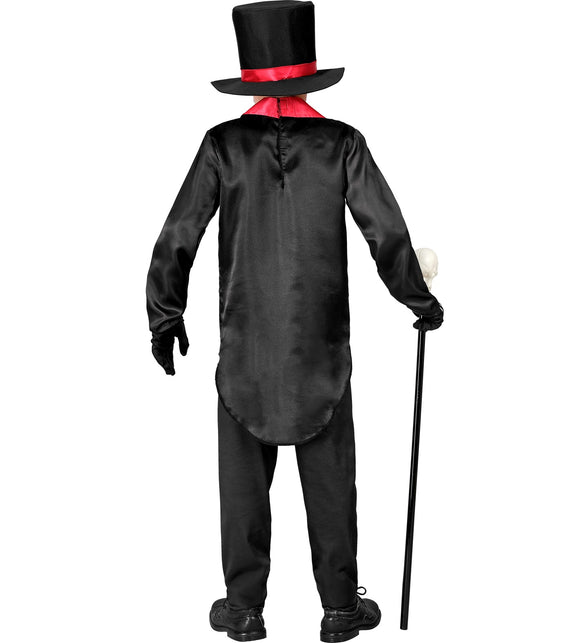 Achterzijde dag van de doden kostuum kinderen met lange afgeronde slippunt van de rokjas