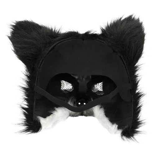 Binnenkant husky masker met gaas in de ooggaten en verstelbaar zwart elastiek