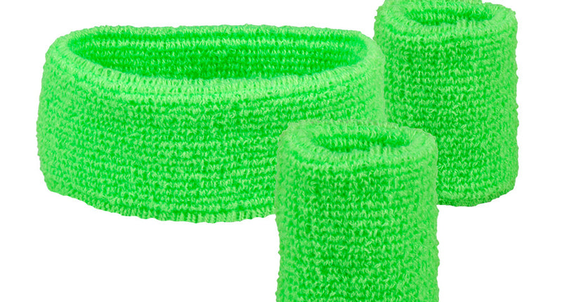 Boland 3 Zweetbandjes neon groen