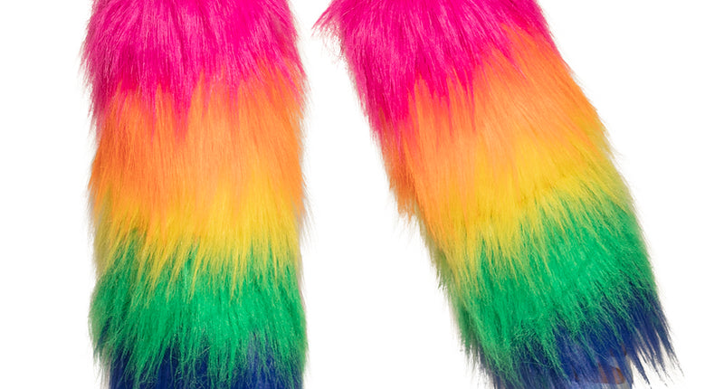 Boland Beenwarmers pluche Regenboog rave