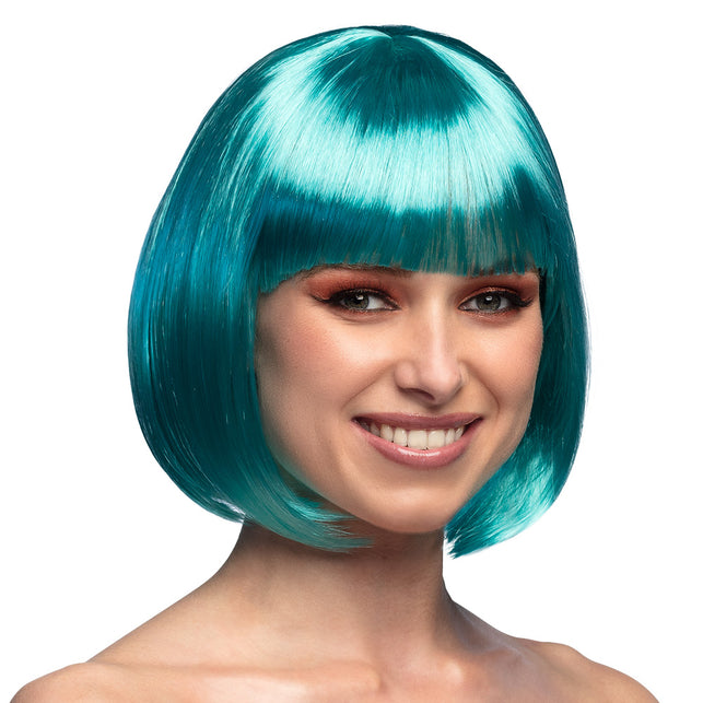 Boland Boblijn pruik Cabaret turquoise blauw groen