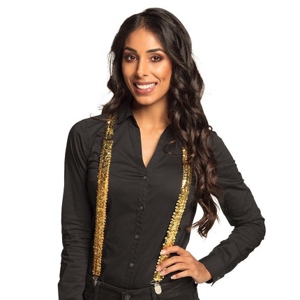 Boland Bretels Pailletten goud