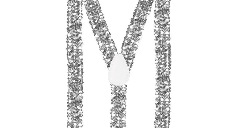 Boland Bretels Pailletten zilver