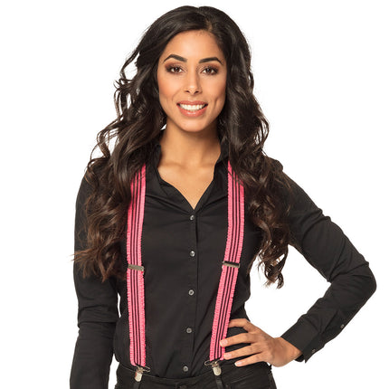 Boland Bretels Ruches neon roze