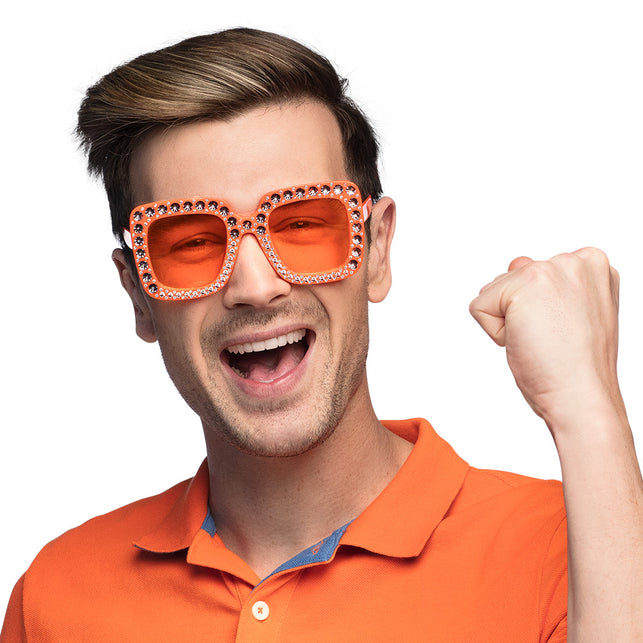 Boland Bril Bling bling oranje