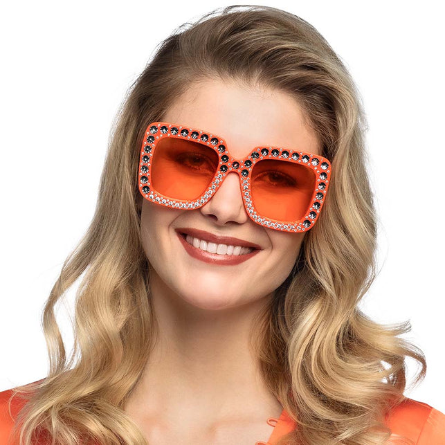 Boland Bril Bling bling oranje