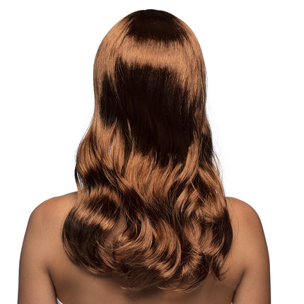 Boland Bruine pruik lang golvend haar Chique