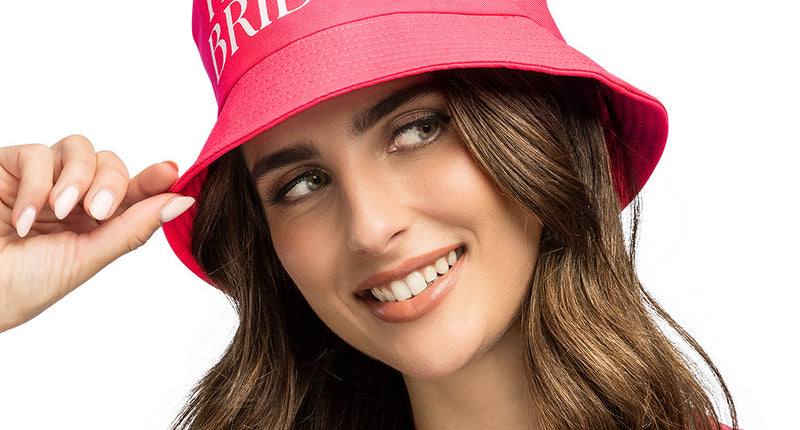 Boland Bucket hat 'Team bride' roze