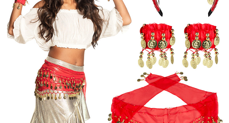 Boland Buikdanseres verkleed set Belly dance rood