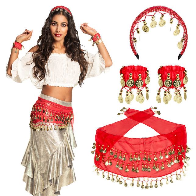 Boland Buikdanseres verkleed set Belly dance rood