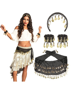Fdit 10 Yards Buikdans Kwast Riem, Kwast Taille Ketting, Ronde Munt Taille Doek Nationale Kleding Supplies Decoratie, Buikdans taille doek (Goud Fdit 10 Yards Buikdans Kwast Riem, Kwast Taille Ketting, Ronde Munt Taille Doek Nationale Kleding Supplies Decoratie, Buikdans taille doek (Goud