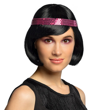 Boland Charleston pruik met pailletten hoofdband
