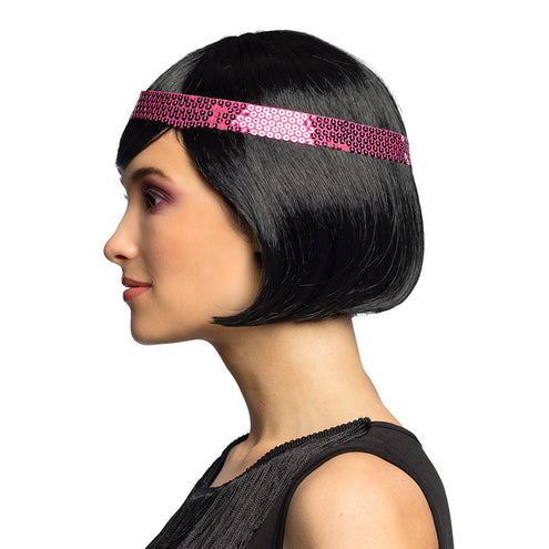Boland Charleston pruik met pailletten hoofdband