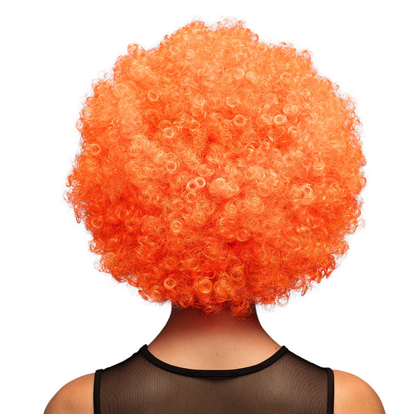 Boland Clown pruik afro krullen Groove oranje