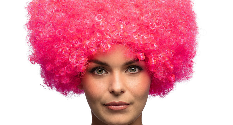 Boland Clown pruik afro krullen Groove roze