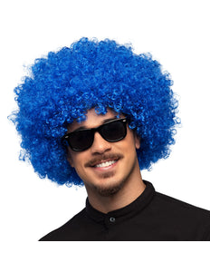 Boland Clown pruik krullen Groove blauw