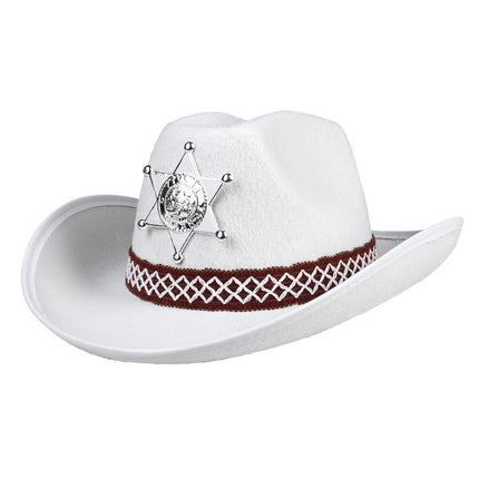 Boland Cowboyhoed Sheriff wit kind