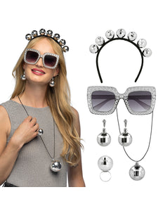 Boland Disco verkleed set zilver