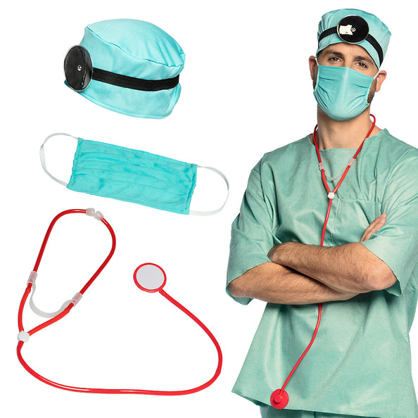 Boland Dokter Chirurg Verpleegster verkleed set compleet