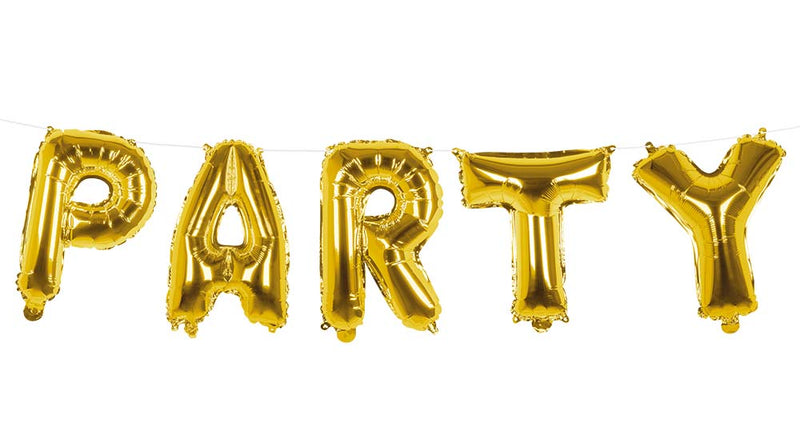 Boland Folieballonslinger 'Party' goud