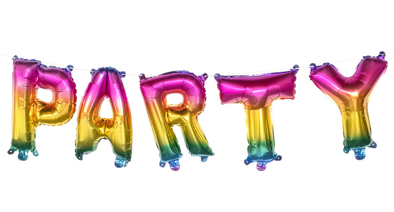 Boland Folieballonslinger 'Party' regenboog