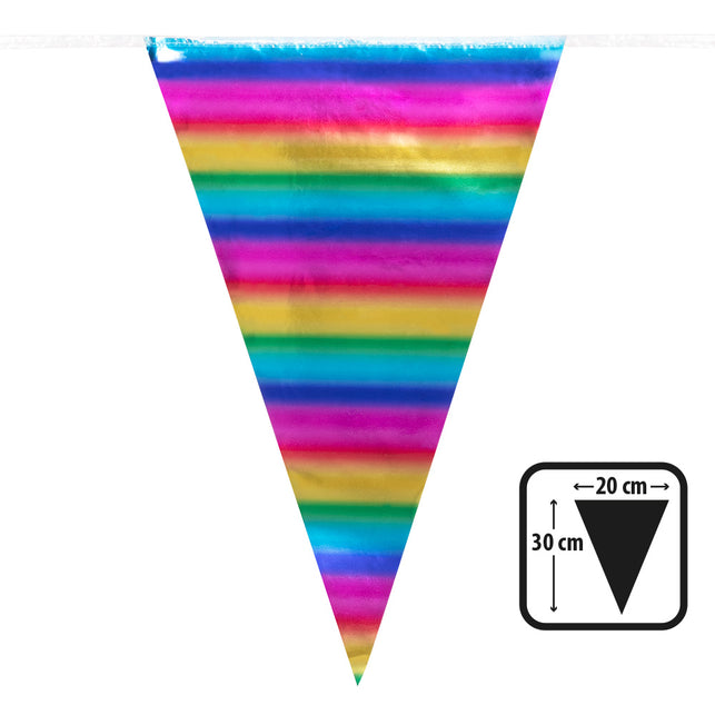 Boland Folievlaggenlijn Metallic regenboog
