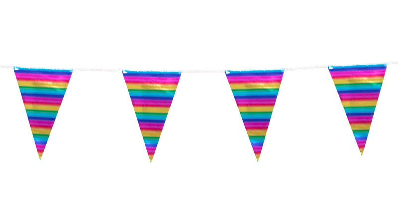 Boland Folievlaggenlijn Metallic regenboog